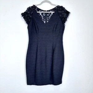 Anthropologie Maeve Viala Pintuck Floral Applique Dress Wedding Guest Size 10P - Picture 1 of 6