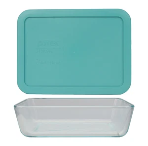 Pyrex (1) 7210 3 Tassen Glasschale & (1) 7210-teilig Türkis Deckel - Bild 1 von 6