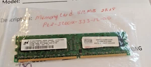 MEMORY CARD 512MB DDR2 P/N: MT16HTF6464AY - Picture 1 of 4