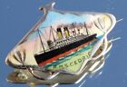 White Star Line Rms Cedric Purchased Onboard Hand Painted Silver & Enamel Badge