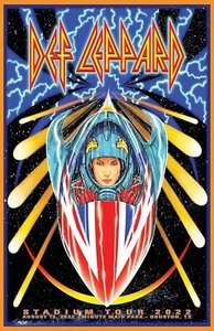 Def Leppard Houston 2022 Concert Poster 11 X 17 Framed - Picture 1 of 2