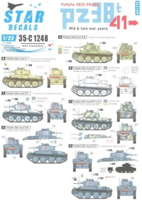 Star Decals 1/35 PzKpfw 38(t) PRAGA Tanks Mid & Late War Years Versions - Image 1 of 3