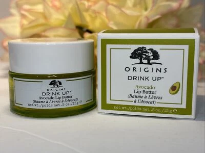 Bálsamo nutritivo de mantequilla labial de aguacate Origins Drink Up 15 g 0,5 oz tamaño completo nuevo en caja gratis Foto 1 de 2