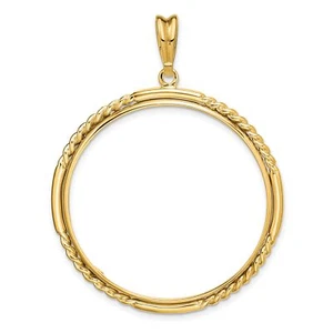 1907-1933 US $20 St Gaudens Double Eagle Prong Set Quad Rope Coin Bezel 14k Gold - Picture 1 of 7