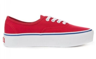 Vans Unisex Auténtico Plataforma (Lona) Racing Rojo/Blanco Verdadero, VN0A3AV8I7R Foto 1 de 4