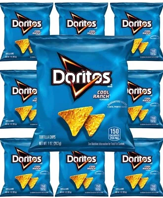 Doritos Cool Ranch Flavored Torilla Chips, 1 oz. Bags, ( Pack of 10 ) - Image 1 of 2