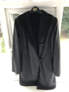 Ladies Black With Doubler / Futter Lining Long Coat Size 10 - Picture 1 of 6