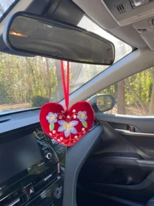 Seide Samt Herz für Auto hängend/Weihnachten/Hochzeit/Party/Home Dekoration, Geschenk. - Bild 1 von 12