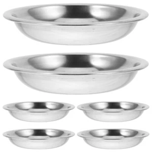6 Stück Edelstahl Teller Soßenschale Vorspeise Servierschalen Dipschalen - Bild 1 von 12