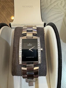 MOVADO 0604419 ELIRO DIAMOND MENS STAINLESS STEEL WATCH $4795  RETAIL - Picture 1 of 5
