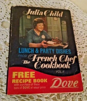 JULIA CHILD LUNCH PARTY DISHES FRENCH CHEF COOKBOOK VOL II DOVE BANTAM MINI 1972 - Image 1 of 4