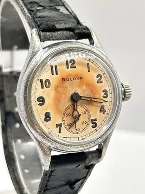 Bulova ORD. DEPT. U.S. Military 32mm WWII 10AK Tan Dial. WORKING - image 1 of 4