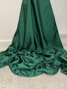 "Tela de tafetán nupcial crujiente verde brillante de 58"" de ancho confección artesanal" de 1 metro - Imagen 1 de 5