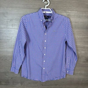Vineyard Vines Boys Size Large (16) Whale Gingham Shirt Button Down Pink Blue - Picture 1 of 10