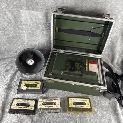 60s - 70s Johnny Stewart’s Deluxe Cassette Tape Game Caller w/ Speaker 4 Tapes - Image 1 of 4
