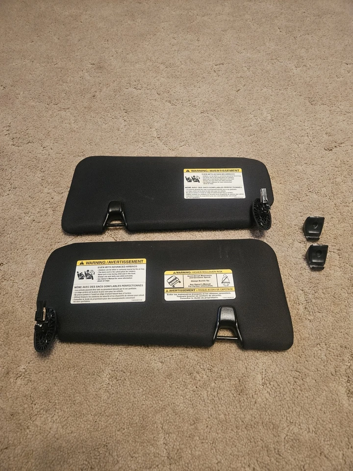 2009-2012 Ford Escape Mazda Tribute Mercury Mariner Sun Visor Set Black OEM - Image 1 of 4