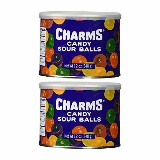 Charms Sour Balls Hard Candy Tin - 12 Oz Can