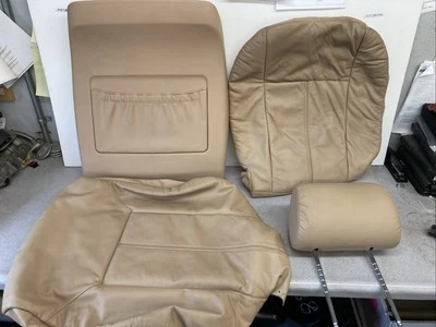 READ 96-02 Bmw 530i Right or Left  Front Seat Leather covers and Headrest Beige - Image 1 of 4