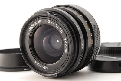 TOP MINT MINOLTA M-Rokkor 28mm F/2.8 Lens + Hood for CL CLE Leica M From JAPAN - Image 1 of 4