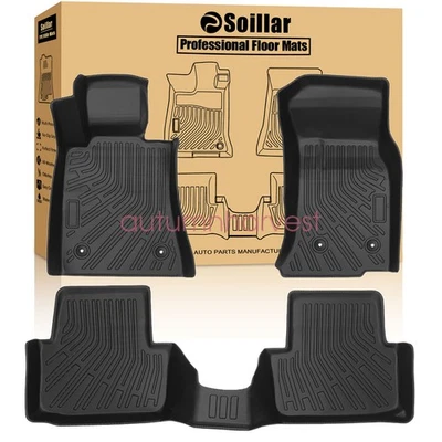 Car Floor Mats For 2013-2019 Cadillac ATS 2 Row Floor Liners TPE All Weather New — 第 1/4 张图片