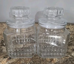 2er Set Sammlerstück Koeze's Klarglas Apotheker Dose Keksdosen 7" - Bild 1 von 4