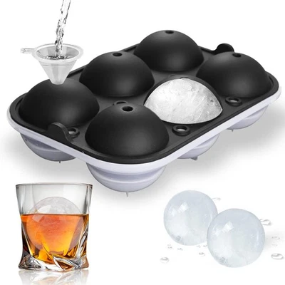 Ice Ball Maker, Reusable 2.5 Inch Ice Cube Trays, Easy Release Silicone round - Image 1 of 4