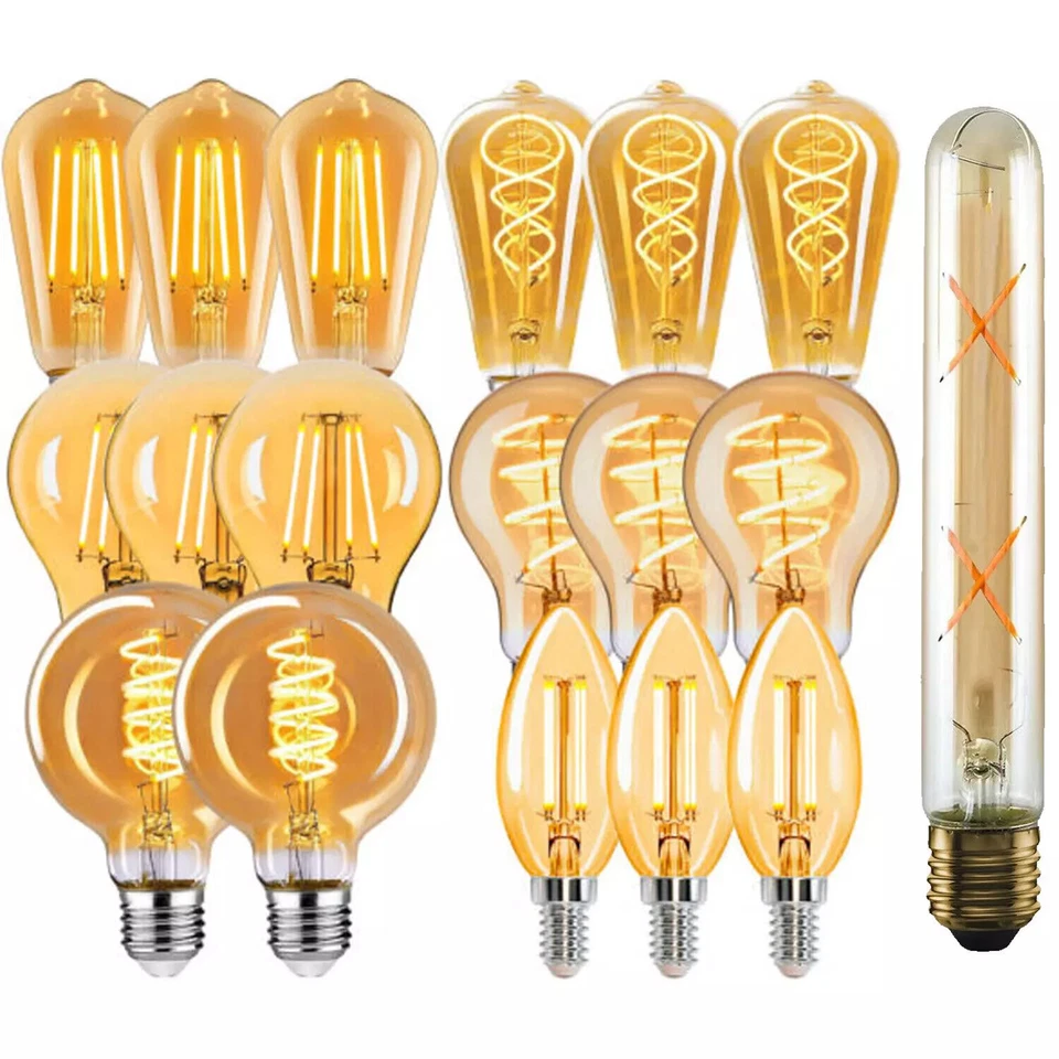E27/E14 LED Vintage Edison Lamp Filament Light Bulb Antique Retro Bulbs - Image 1 of 3