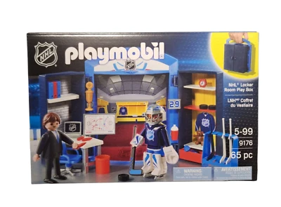 RAREWAVES Playmobil 9176 NHL Eishockey Umkleide Kabine Locker Room Play Box Spieler NEU