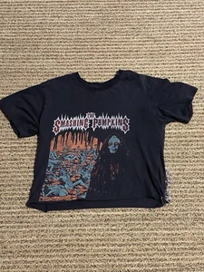 Vintage Smashing Pumpkins Tee T Shirt Giant 1999 The Arising Tour Cropped XL - Picture 1 of 8