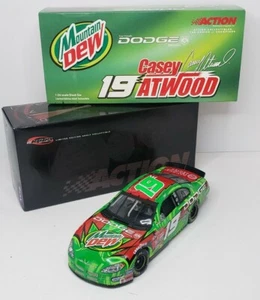 Casey Atwood 1/24 Mountain Dew Nascar Race Stock Car Green Black Tires Hood Open - Picture 1 of 5