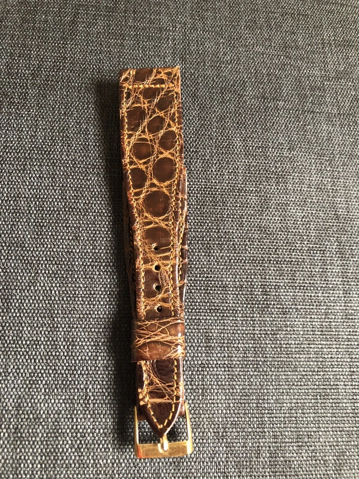 Vintage Tissot 20mm Brown Crocodile Leather Watch Strap, Custom Made - Image 1 of 4