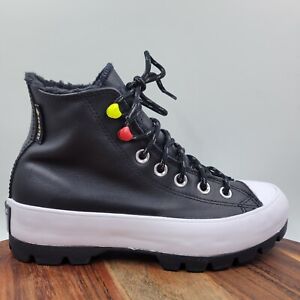 Converse Chuck Taylor Shoes Women 5.5 Black White Platform Lugged Winter Sneaker