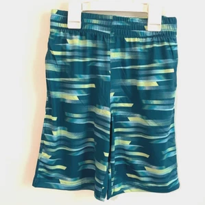 Lands' End Boys Size Medium (8) Athletic Shorts 7" Inseam Green Striped NEW - Picture 1 of 5