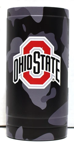 Ohio State Buckeyes OSU - Insulated Slim Tall Can Cooler Coolie 12 ounce - Metal Cover