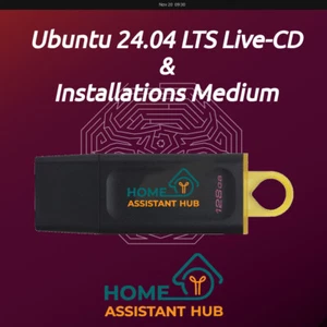 Linux Ubuntu 24.04 LTS USB 3.2 Gen 1 128 GB Live-CD Install-Medium ca 105GB frei - Zdjęcie 1 z 2