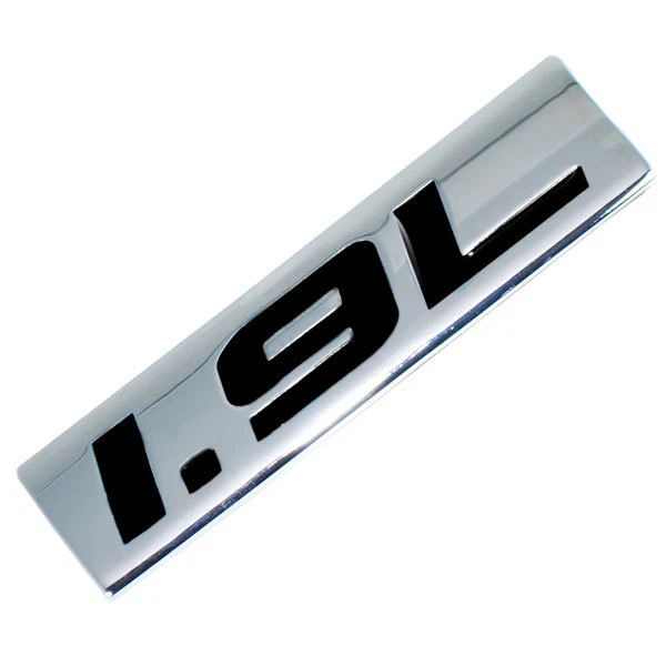 CHROME/BLACK METAL 1.9L ENGINE RACE MOTOR SWAP EMBLEM BADGE FOR TRUNK HOOD DOOR - Image 1 of 1