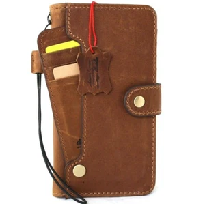 Echt hellbraune Lederhülle für Apple iPhone 12 Pro Max Wallet Cover Kreditkarten  - Bild 1 von 9
