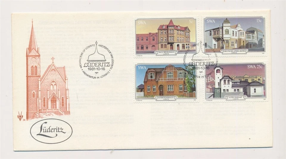 D342485 South West Africa FDC Buildings Architecture Luderitz - Image 1 of 1
