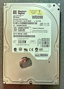 WESTERN DIGITAL WD200AB-00CMB0 20GB 3.5" 5400RPM Caviar Enhanced IDE Hard Drive - Picture 1 of 3