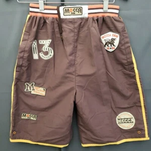 MECCA Shorts Youth Boys Large Brown 14/16 Boxing DNM 13 Hip Hop Skate Y2K Logos - Picture 1 of 13