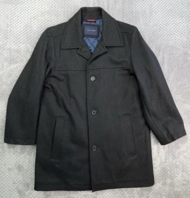 Tommy Hilfiger Wool Blend Overcoat Mens Medium Charcoal Gray Lined Business - Image 1 of 4