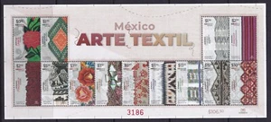 px014 México Arte Textil MNH 2023, Sc#3318a Mc#bk124 Et#at014 hoja de recuerdo - Imagen 1 de 1