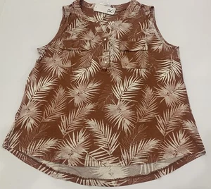 Top decorativo sin mangas ROCKMANS hoja helecho talla L para dama *NUEVO* PRECIO DE VENTA SUGERIDO POR EL FABRICANTE $49,99 - Imagen 1 de 5