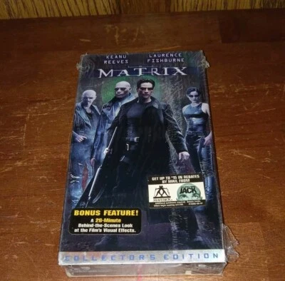 The Matrix (VHS, 1999) Collectors Ed. Keanu Reeves Warner SEALED! WATERMARKS!  - Image 1 of 4