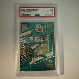 2022 Donruss Elite Tyreek Hill #39 Teal /25 PSA 10 Gem Mint Dolphins POP 1 - Picture 1 of 7