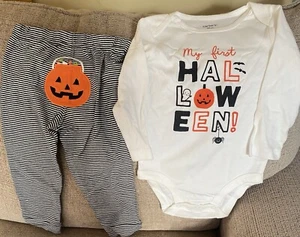 Carter's Unisex Baby 2-Piece First Halloween Bodysuit & Pant Set,White, 18M,NWOT - Picture 1 of 4