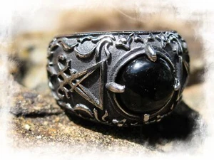 METAPHYSICAL VAMPIRE TRANSFORMATION RING BLACK ONYX - Picture 1 of 3