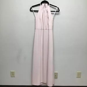Dessy Girl Girls Gown Dress Pink Blush Halter JR547 Zip Formal Bridesmaid 10 New - Picture 1 of 10