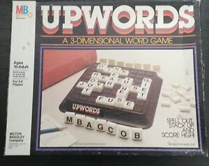 Vintage 1983 Upwords 3Dimensional Word Game Milton Bradley Company 100% Complete