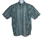 Vintage Cooke Street Hawaiian Shirt Mens Xl Blue Abstract Beach Beach Aloha